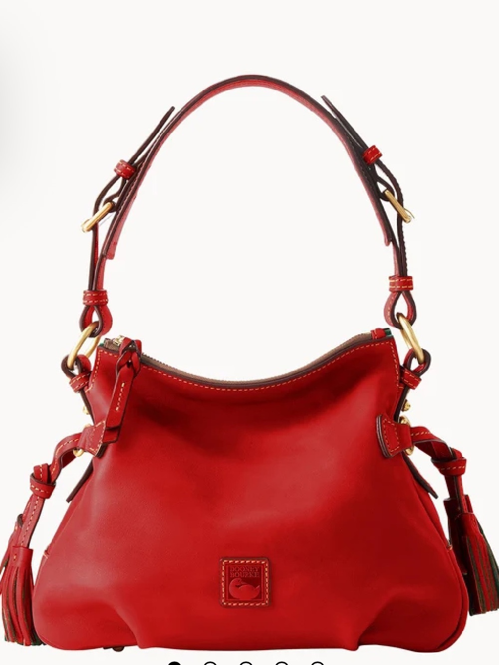 Dooney & Bourke Florentine Teagan 30 Red Leather Shoulder Bag - Women's Handbag